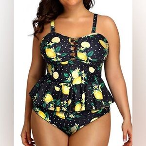 Women’s swimwear Padded Bathing Suit Bikini Lemons Swimsuit NWT Size 16W